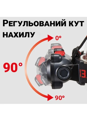 Акумуляторний налобний світлодіодний ліхтар BL-209-COB, водостійкий, з білим та червоним свіченням Bailong (375460887)