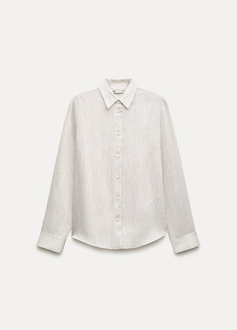 Молочная классическая рубашка в полоску Zara