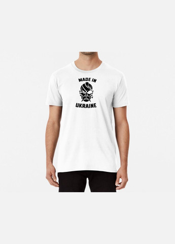 Біла чоловіча патріотична футболка з принтом made in ukraine козак Stedman