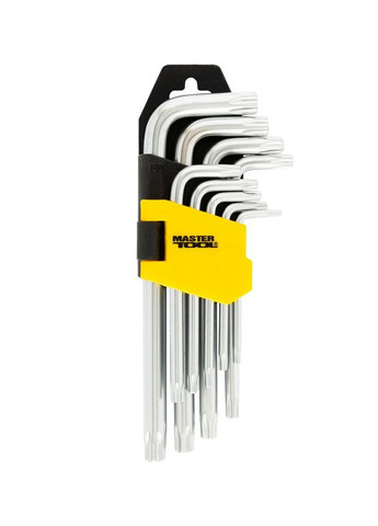 Ключі TORX CrV Т10/Т50 55/133 мм набір 9 шт 75-0960 Mastertool (364964817)
