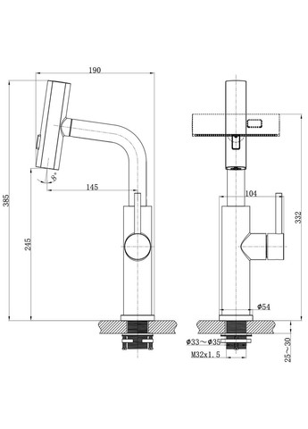 Змішувач на кухню водоспад з висувною лійкою нержавіючий Nett LS-35 (352730007)