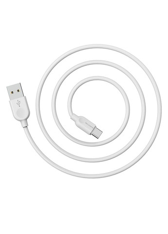 Кабель BX14 USB to Type-C 2.4A, 1m, PVC, TPE connectors, White Borofone (369456738)