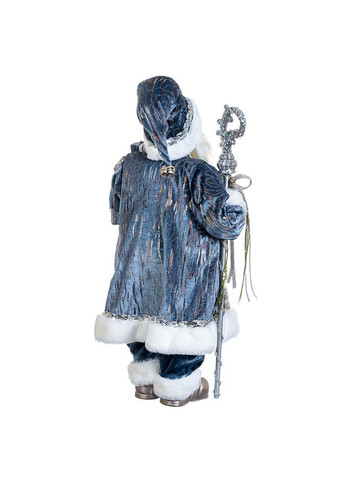 Фигурка новогодняя Санта с посохом в синем 61х32 см 6011-003 Lefard (346528713)