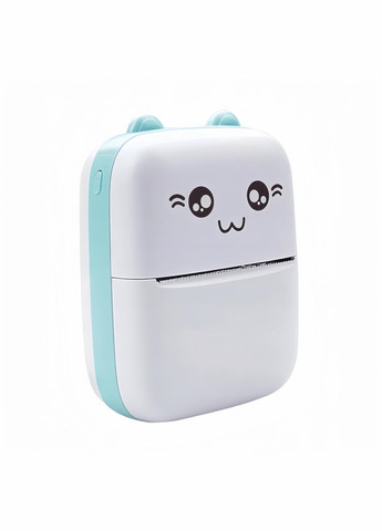 Детский мини принтер с набором бумаги 2 шт Белый с бирюзовым No Brand (299153200)