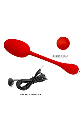 Віброкуля KNUCKER Red, 12 vibration functions Memory functionPRETTY LOVE 16698 Pretty Love (391586404)