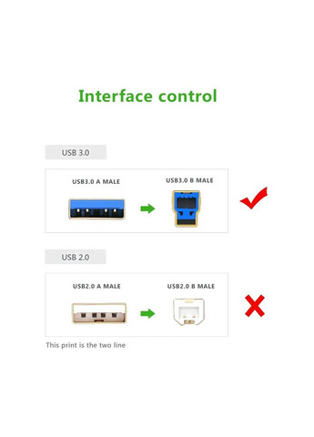Кабель USB 3.0 AM to BM Print Cable 2m (Black）(UGR-10372) (UGR-10372) Ugreen US210 (372678147)