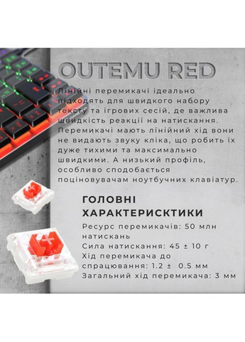 Клавиатура (MK140R) GAMEPRO MK140R Red Swich Low Profile USB Dark Gray (316223093)