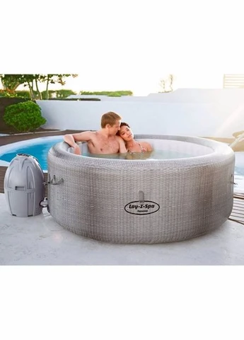 Басейнджакузі надувний круглий 60003 Cancun Hot Tub Lay-Z-Spa 180x66 см, нагрівач, подача повітря Bestway (276070408)