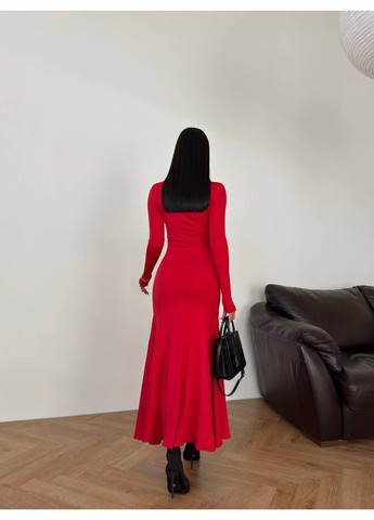 Красное вечернее платье из микродайвинга, красное — замер в описании DK/DL Мода без кордонів однотонное