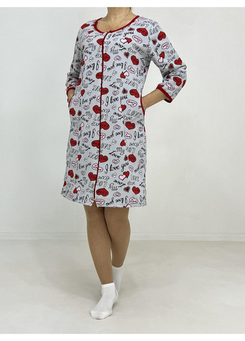 Халат женский байка на молнии Love Pars 60-62 Серый (80024090-5) Triko (313031945)