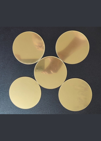 Дзеркальні пластикові наклейки кола Золоті 5 шт 10 см Б369 No Brand (302242136)