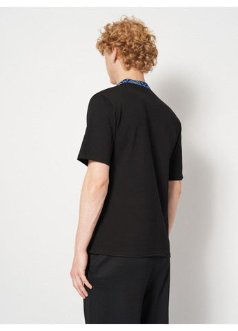 Чорна чоловіча вишита футболка козацька синя Lesia (341326255)