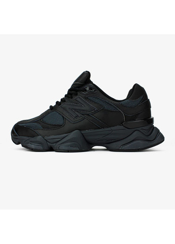 Кроссовки женские и мужские New Balance 9060 Triple Black Leather | Нью Беланс 9060 чёрные демисезоны (369473617)