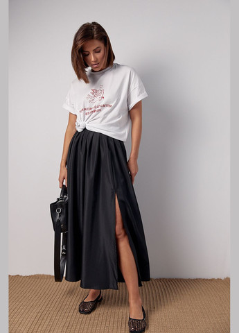 Пишна спідниця з розрізом та широким поясом - чорний колір Lurex (297577514)