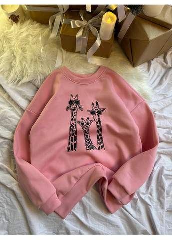 Рожевий світшот жіночий oversize — замір в описі Vione малюнок без декору (368708807)