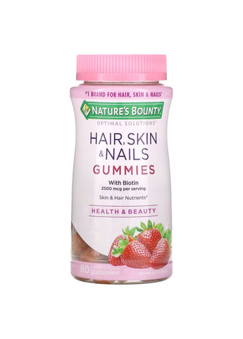 , Комплекс для волос, кожи и ногтей, витамины Hair Skin & Nails, 80 жевательных таблеток Nature's Bounty (290704930)
