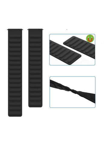 Силиконовый магнитный ремешок Magnet для часов Amazfit Bip 5 / Bip 6 - Black Primolux (365270862)