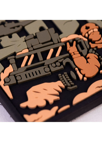 ПВХ Патч "ДВИЖ" на липучке – Масло 8x5.8 см Vik-Tailor (367623964)