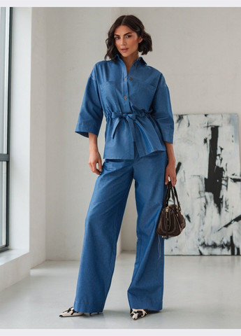 брючний костюм із синього джинсу з сорочкою Dressa (324560191)