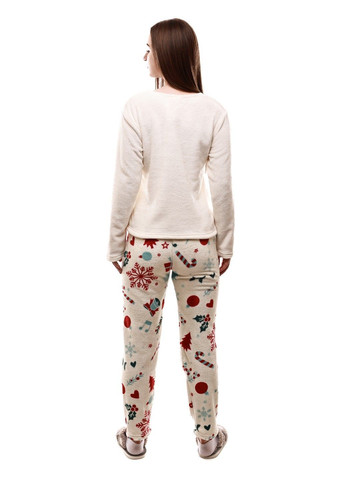 Молочная зимняя пижама женская No Brand