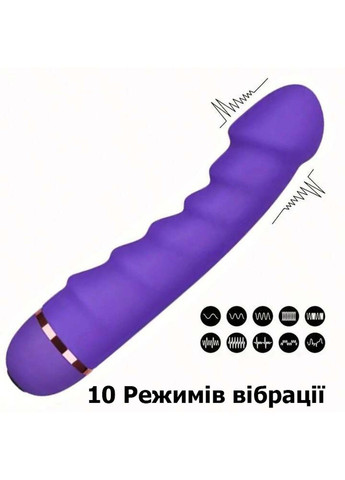 Силіконовий ребристий вібратор фіолетового кольору 16*3.3 см We Love (293292831)