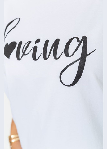 Жіноча футболка з принтом батал, колір білий, Ager - (269342886)