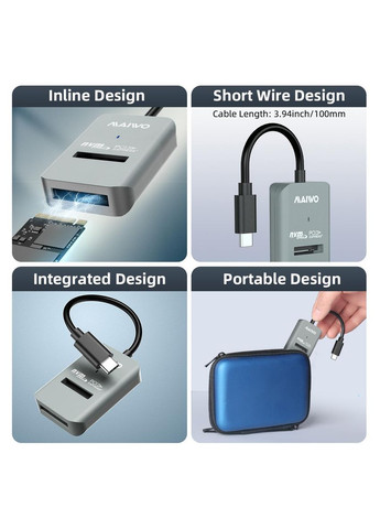 Док-станция Maiwo для M.2 NVMe (PCIe) USB 3.1 Type-C (K1696P 6402) Серая XON E-Tech (304547226)