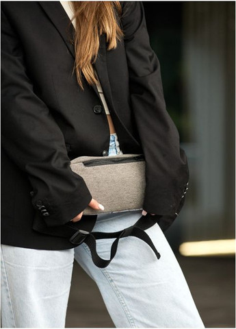 Сумка на пояс бананка Holster MSH серая тканева з квітковим білим принтом (SKU_87118706-VS) Sambag (302450352)