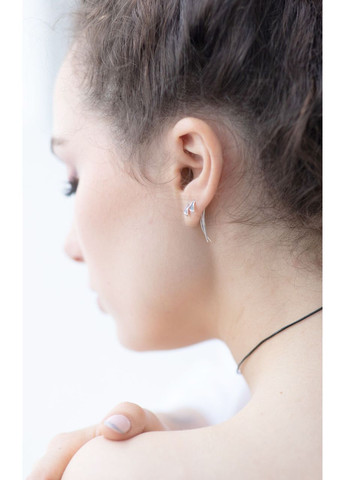 Серьги-протяжки серебряные Кобра Totem 925 Skifska Etnika (364202525)