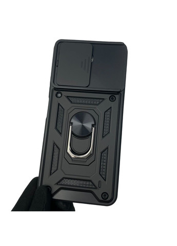 Чехол для POCO C65 бронированный с кольцом со шторкой на камеру на сяоми поко с65 чёрный rg1 Xiaomi (366019398)