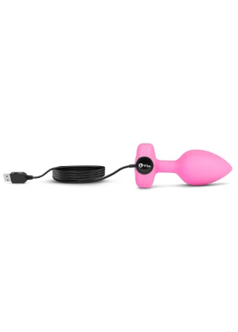 Анальна пробка з вібрацією та пультом керування Vibrating Heart Plug S/M рожева - CherryLove B-Vibe (293819445)