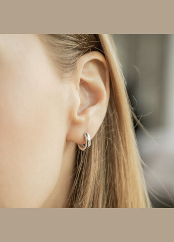 Срібні сережки кола конго без камінців No Brand (333705493)