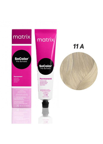 Стійка кремфарба для волосся SoColor Pre-Bonded 11A ультрасвітлий блондин попелястий, 90 мл Matrix (292736829)