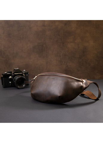 Бананка в матовой коже 11154 Коричневый. Grande Pelle (368862682)