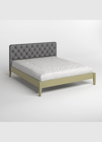 Односпальная деревянная кровать Рим ДК (RAL1020)/Аляска 93 (Серый) Б3 90х200 см (MBG-5155) Mebigrand (366087734)