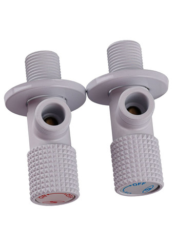 !!Набор кранов угловых керамика EXCLUSIVE 1/2″X1/2″ 9889 WW (White/White) (комплект2шт.) Solomon (335426272)