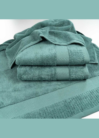 GM Textile набор махровых полотенец зеро твист бордюр 3шт 50x90см, 50x90см, 70x140см 550г/м2 () мятный производство -