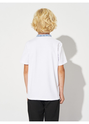 Белая вышитая футболка для мальчика подольская синяя Lesia (362971212)