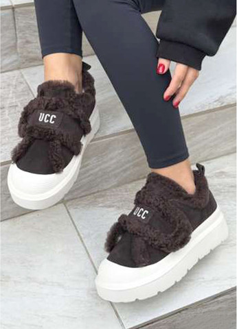 Угги женские короткие коричневые на липучках из натурального замша. Fashion (364274825)