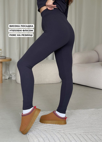 Теплі зимние лосини с високою посадкою в рубчик на флісі пояс на резинці (солоха в подарунок) Merlini Труа (303946462)