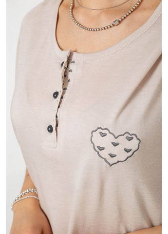 Бежевая всесезон пижама женская с принтом Sport Line