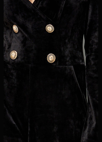 Комбінезон Liton комбінезон-брюки чорний святковий, коктейльний, вечірній велюр