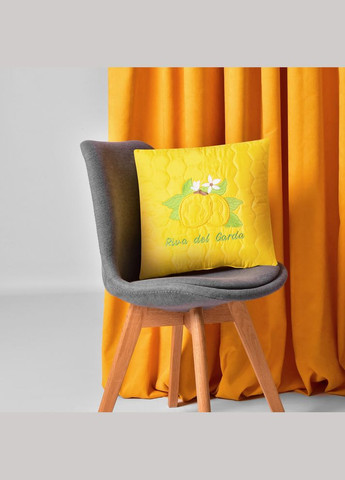 Подушка декоративна 40х40 Лимони з вишивкою антиалергенна жовта IDEIA (317950339)