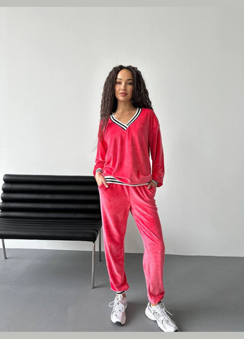 Жіночий смарагдовий оксамитовий костюм комплект світшот з штанами стильний якісний No Brand костюм (293337335)