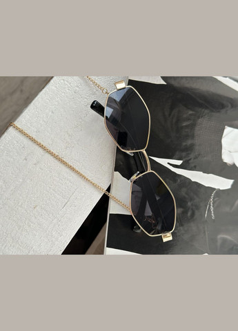 Женские многоугольные очки Серый в золоте с цепочкой No Brand (287326792)