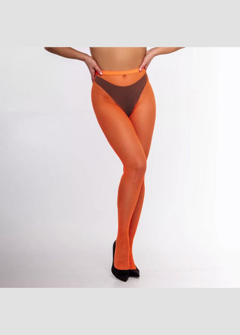Колготи яскраві дрібна сітка неонові помаранчеві 80220 1-4 No Brand (307930845)