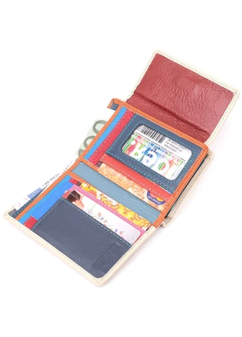 Кошелек Женский Из Натуральной Кожи Белый Seli st leather (392698094)
