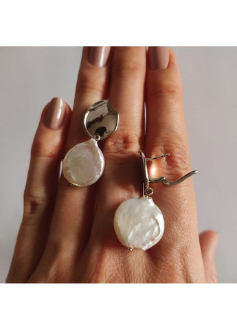 Серебряные серьги с натуральным жемчугом барочным (2122470) Silver Breeze (317355096)