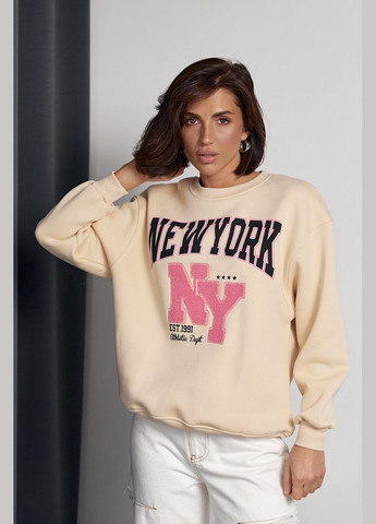 Утепленный женский свитшот с принтом New York 5038 Lurex (280910535)