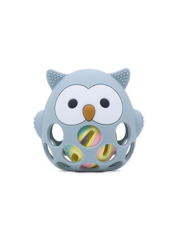 Набор силиконовой детской посуды для прикорма на присосках голубой с грызунком прорезывателем-погремушкой Cheeks (354830539)